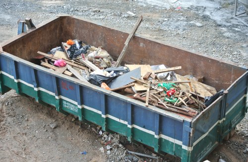 Furniture being recycled at a Central London recycling center