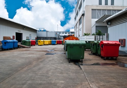 Automated waste sorting equipment in use