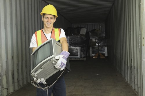 Automated waste sorting machinery at work